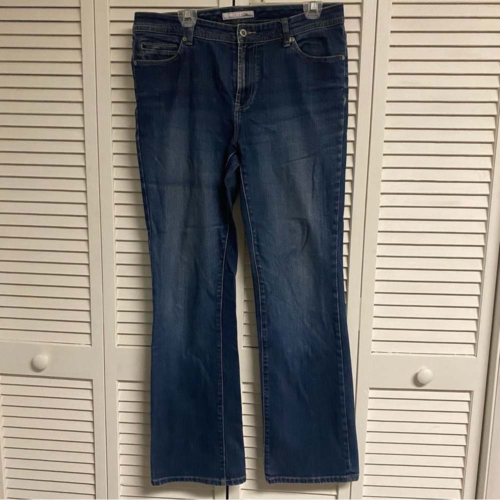 Chico's Platinum Women Size 1 Reg EU/ US 8 Medium Bootcut Jeans
